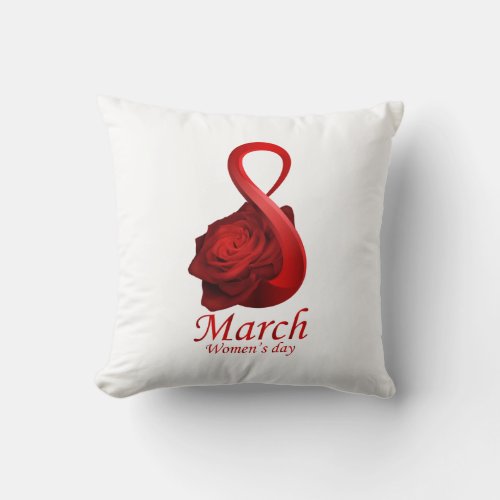 Crown women on Womens Day Throw Pillow