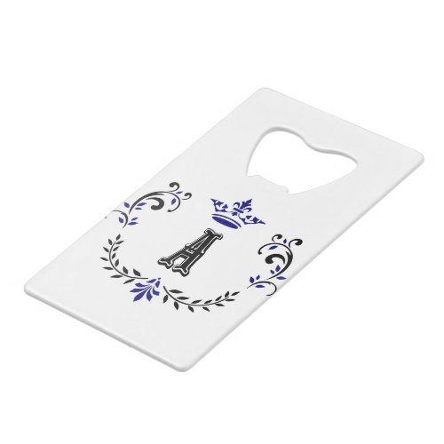 Crown Wreath A Monogram Credit Card Bottle Opener