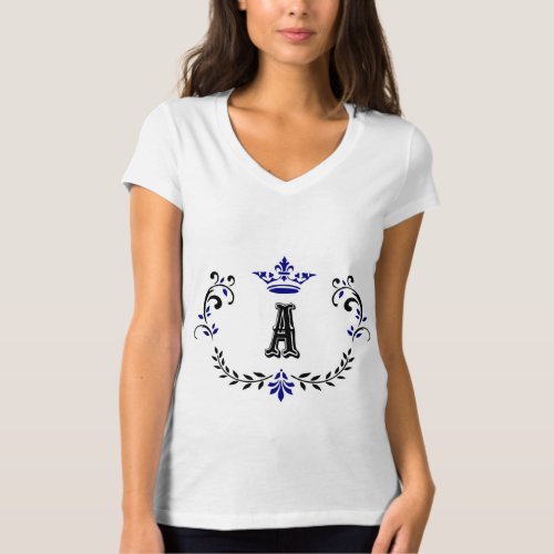 Crown Wreath A Monogram T_Shirt