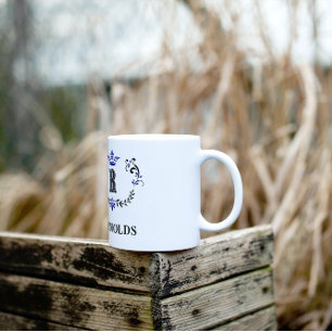 Crown Wreath Letter R Personalized Coffee Mug