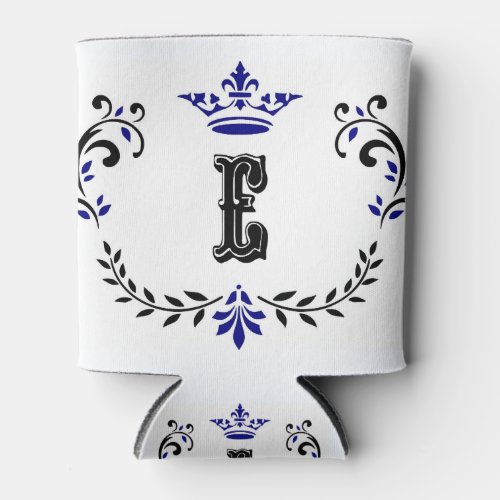 Crown Wreath Monogram E Can Cooler