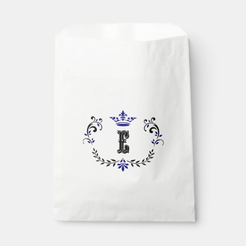 Crown Wreath Monogram E Favor Bag