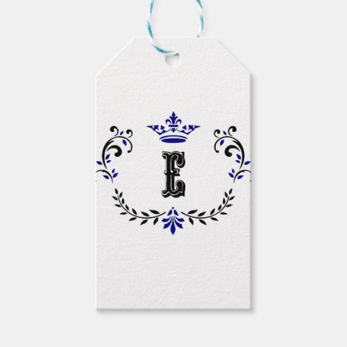 Crown Wreath Monogram E Gift Tags