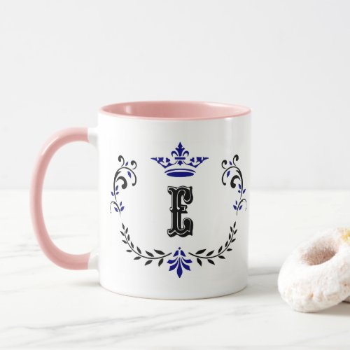 Crown Wreath Monogram E Mug