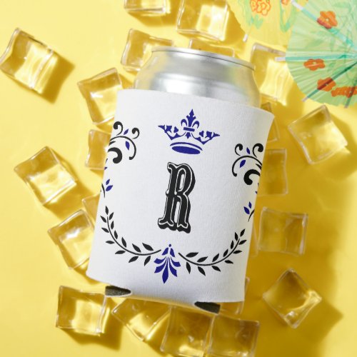 Crown Wreath Monogram R Can Cooler