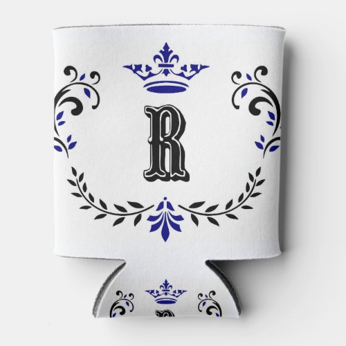 Crown Wreath Monogram R Can Cooler