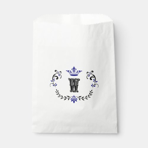 Crown Wreath Monogram W Favor Bag