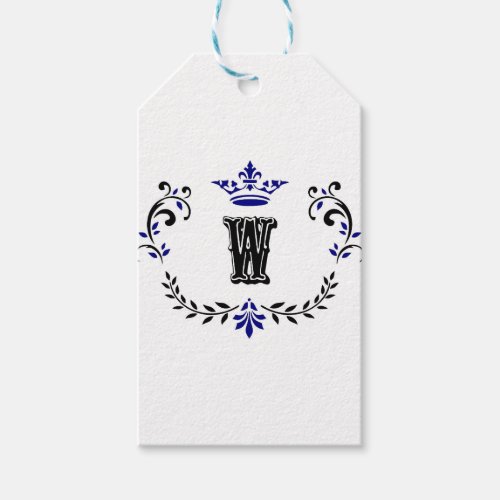 Crown Wreath Monogram W Gift Tags