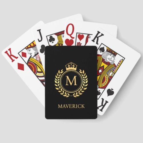 crown wreath Monogrammed Jumbo Poker Cards