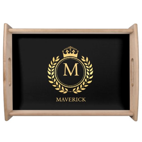 crown wreath Monogrammed Serving Tray
