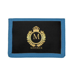 crown wreath Monogrammed Tri-fold Wallet