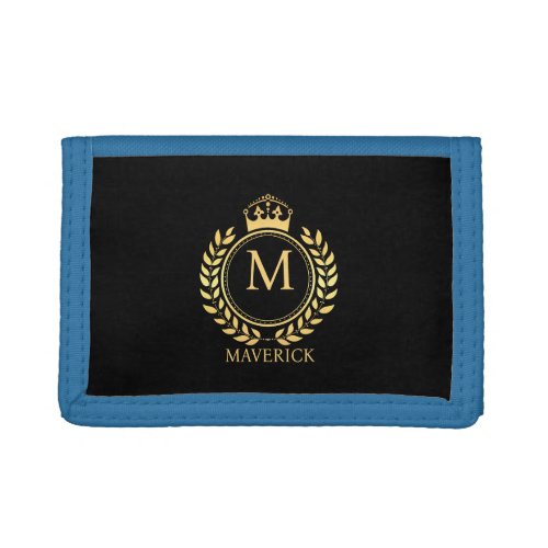 crown wreath Monogrammed Trifold Wallet