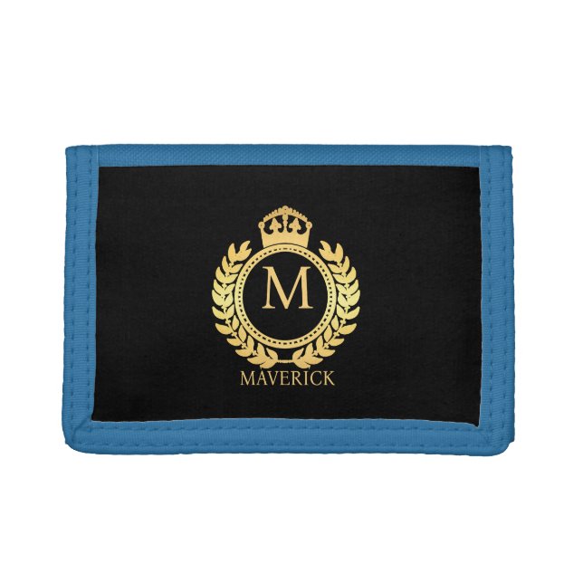 crown wreath Monogrammed Trifold Wallet (Front)