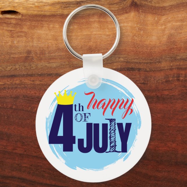 Crowned 4th Of July Keychain (Front)