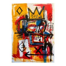 Crowned Abstract Face Neo Expressionist Art