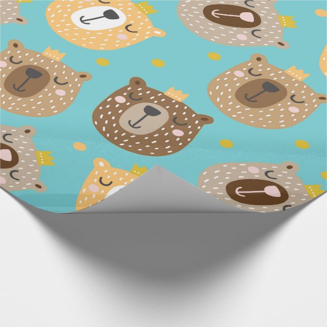 Crowned Bears Wrapping Paper (Corner)