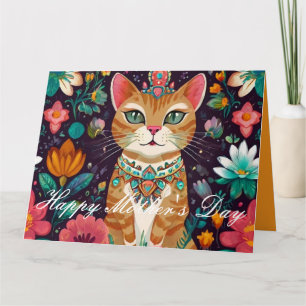 Crowned Bejewelled Cat Card