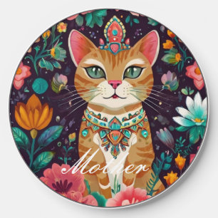 Crowned Bejewelled Cat Wireless Charger