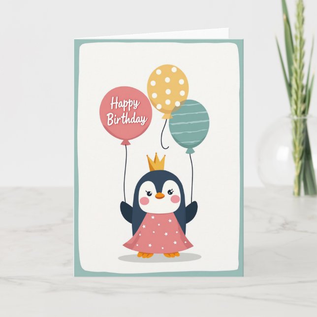 Crowned Bird Birthday Card (Front)