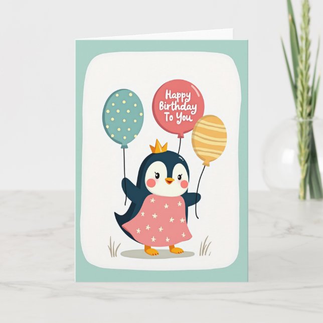 Crowned Bird Party Card (Front)
