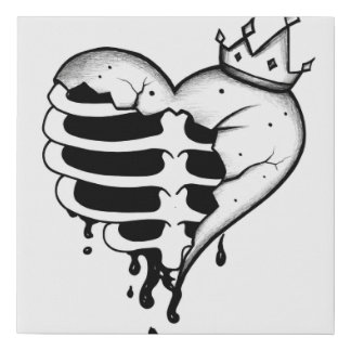 Crowned Broken Heart – Strength and Resilience Can Faux Canvas Print