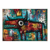 Crowned Bull Neo Expressionist Animal Art