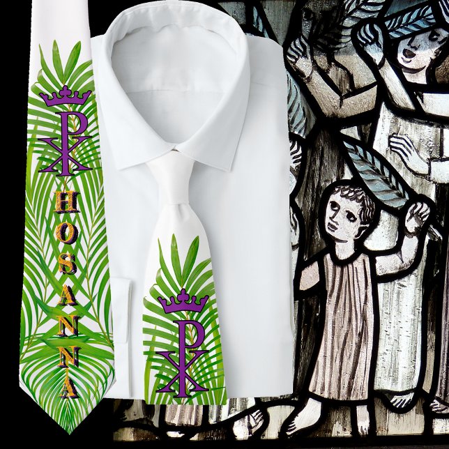 Crowned Chi Rho HOSANNA Palm Sunday Neck Tie (Creator Uploaded)