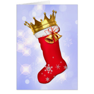 Crowned Christmas Stocking Cards