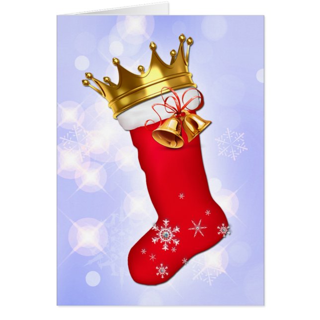 Crowned Christmas Stocking Cards (Front)