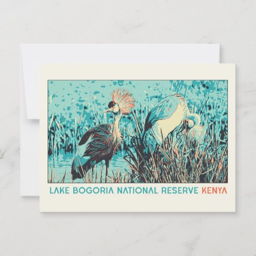 crowned crane Kenya lake bogoria national reserve Postcard