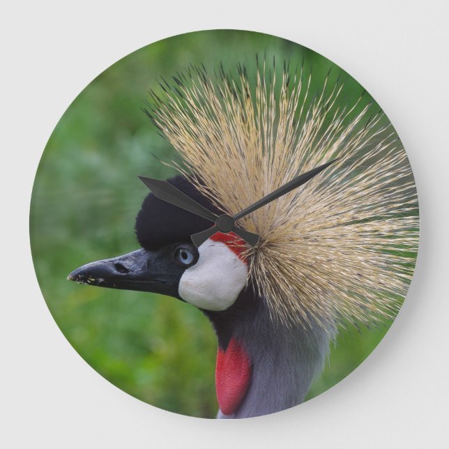 Crowned Crane Large Clock (Front)