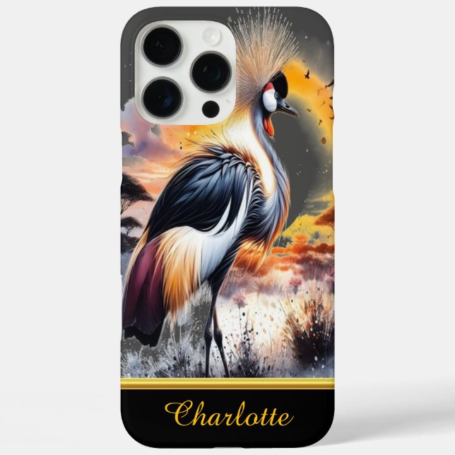 Crowned Crane Stands Majestically Case-Mate iPhone Case (Back)
