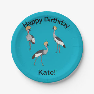 Crowned Cranes Paper Plates
