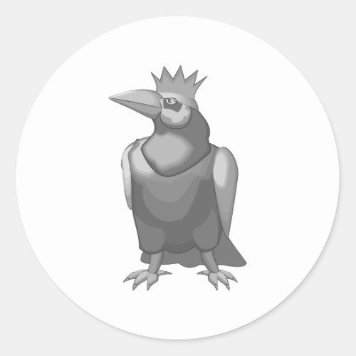 Crowned Crow Classic Round Sticker