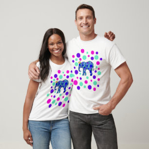 Crowned Elephant with Polka Dots T-Shirt