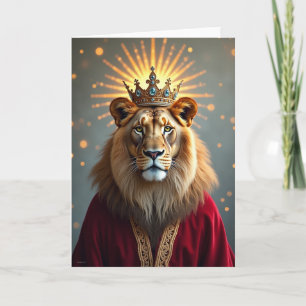 Crowned Feline Birthday Card