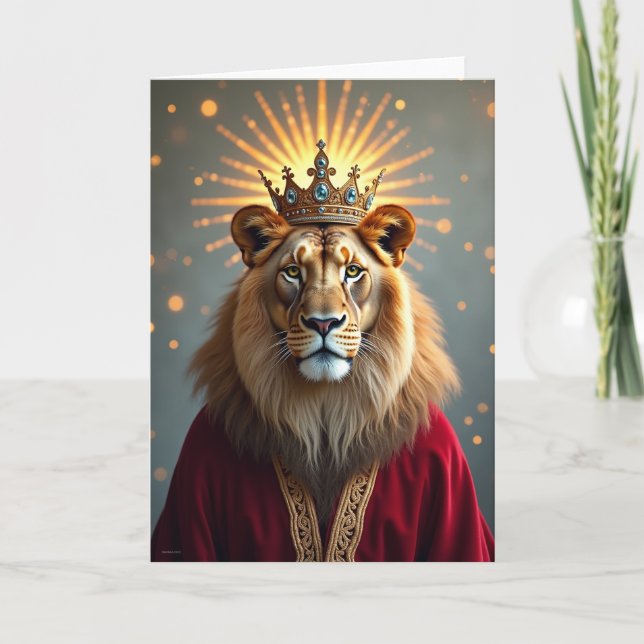 Crowned Feline Birthday Card (Front)