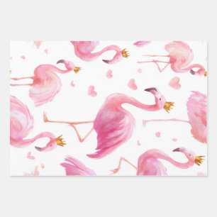 Crowned Flamingo – Luxe Island Vibes Wrapping Paper Sheets