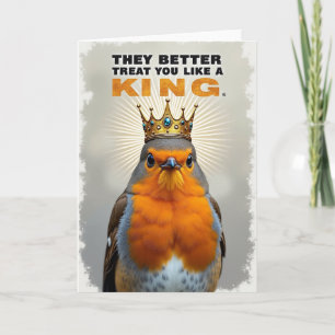 Crowned Fowl Birthday Card