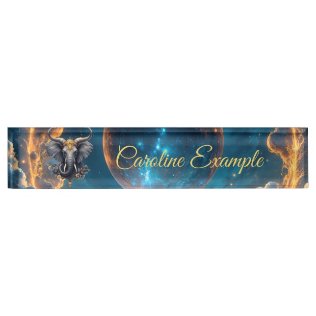 Crowned Guardian of the Celestial Gate. Desk Name Plate (Front)