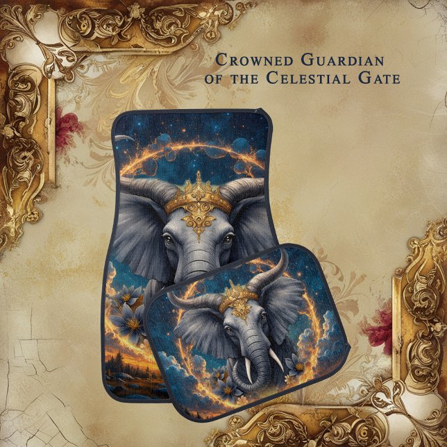 Crowned Guardian of the Celestial Gate the elefant Car Floor Mat (Creator Uploaded)