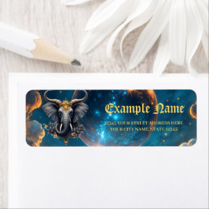 Crowned Guardian of the Celestial Gate the elefant Label