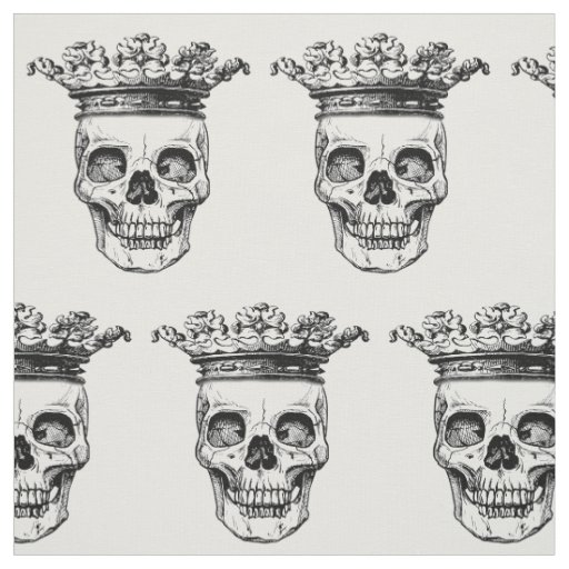 Crowned Heads print fabric