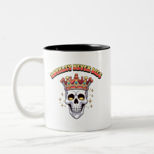 Crowned in Eternity, Royalty Never Dies Two-Tone Coffee Mug
