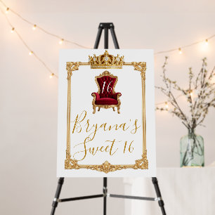 Crowned in Gold Royal Crown Elegant Birthday Party Foam Board