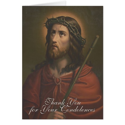 Crowned Jesus Funeral Sympathy Condolence hank You (Front)