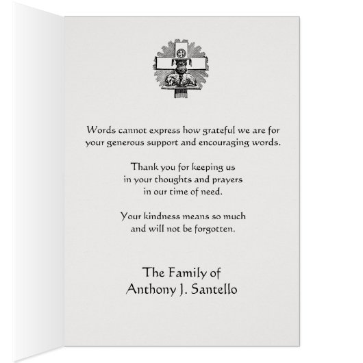 Crowned Jesus Funeral Sympathy Condolence hank You (Inside (Right))