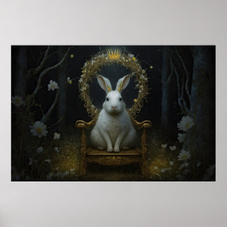 Crowned King Rabbit Poster