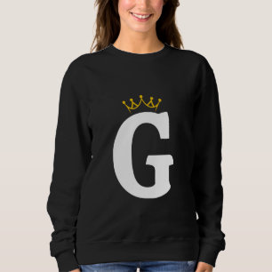 Crowned Letter G Monogram Design Sweatshirt