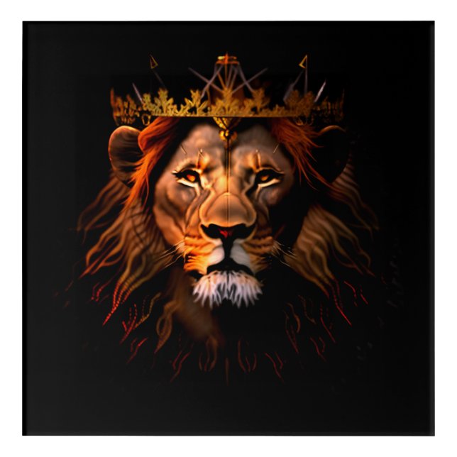 Crowned Lion  Acrylic Print (Front)